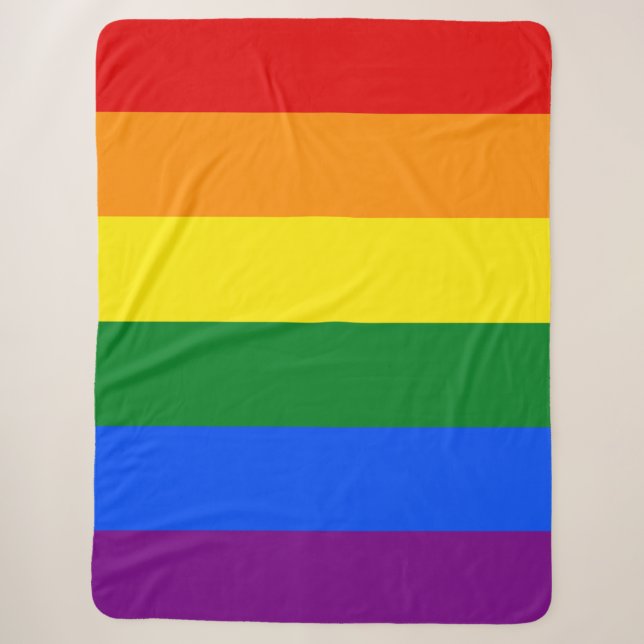 The colours of the rainbow sherpa blanket (Front)