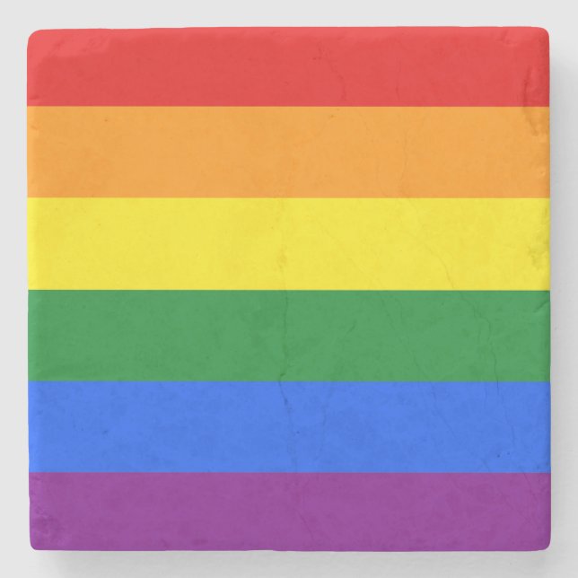 The colours of the rainbow stone coaster (Front)