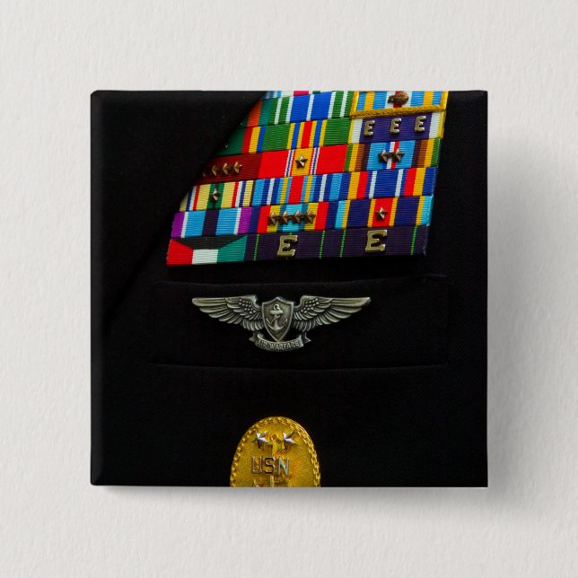 The command master chief badge 2 inch square button (Front)