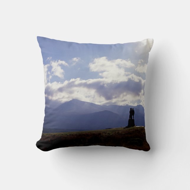 The Commando Monument Scotland Throw Pillow (Front)