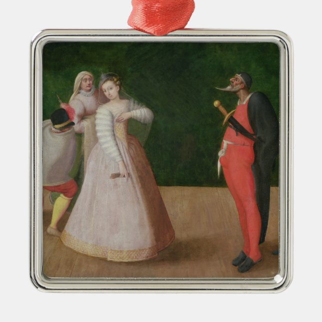 The Commedia dell'Arte Company Metal Ornament (Front)