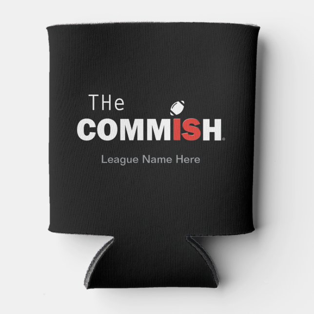 The Commish Custom Fantasy Football  Can Cooler (Front)