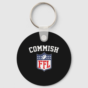 The Commish Funny Fantasy Football League Ffl Comm Keychain