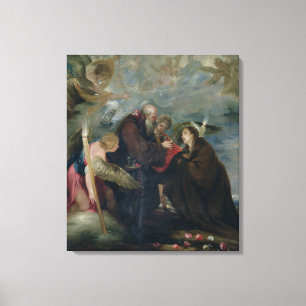 The Communion of St. Rose of Viterbo (The Virgin) Canvas Print