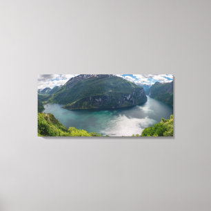 The complete Geirangerfjord in panorama canvas Print