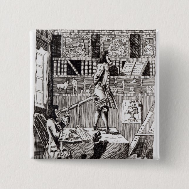 The complicated Richardson, 1724 2 Inch Square Button (Front)