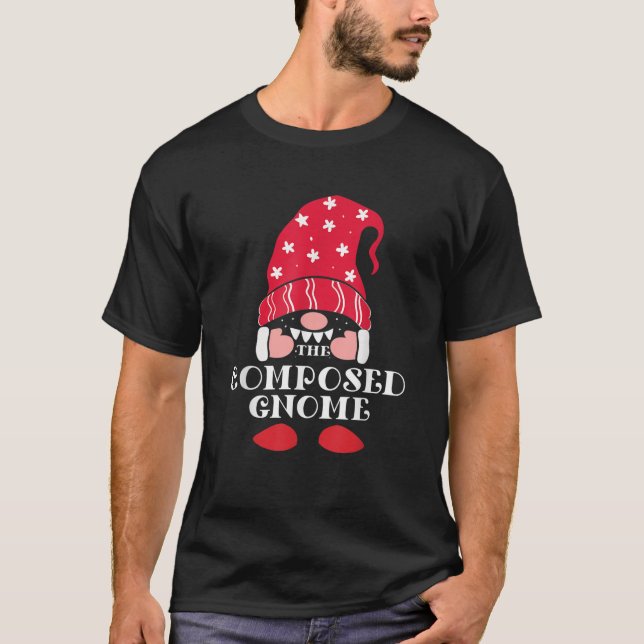 The Composed Christmas Gnome  T-Shirt (Front)