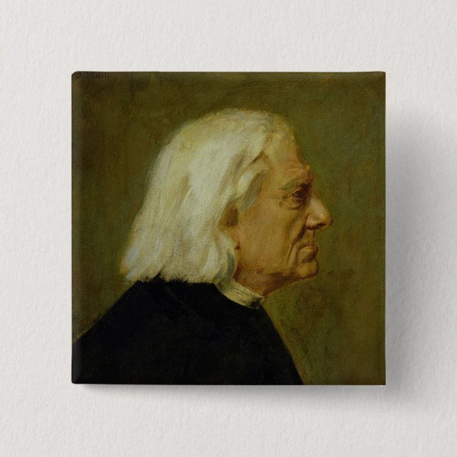 The Composer Franz Liszt , 1884 2 Inch Square Button (Front)