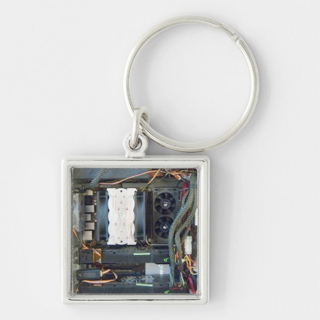 The computer equipment canvas keychain (Front)
