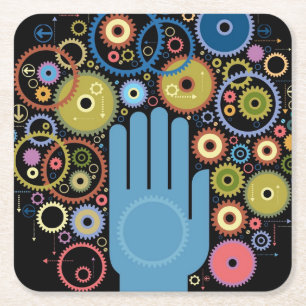 The concept of motion square paper coaster