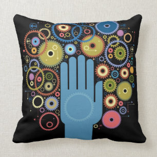 The concept of motion throw pillow