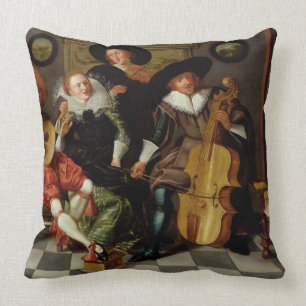 The Concert (oil on panel) Throw Pillow