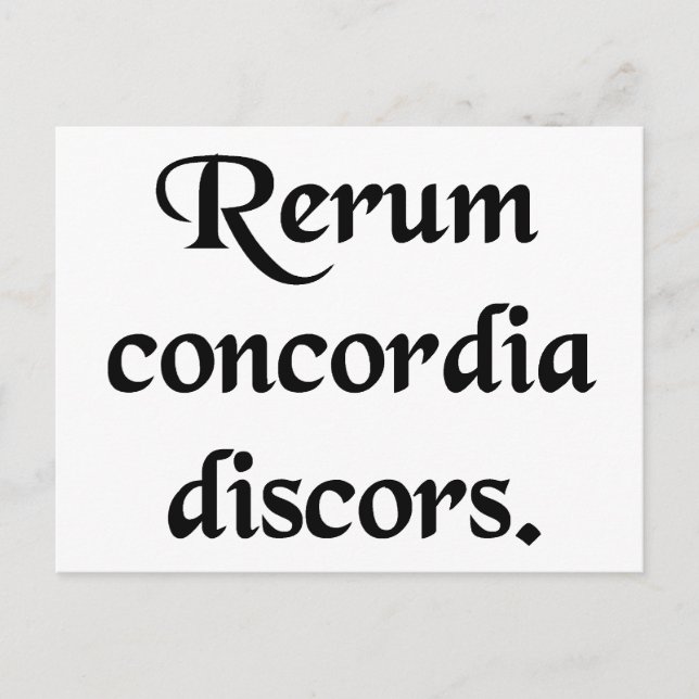 The concord of things through discord. postcard (Front)