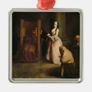 The Confession, c.1755 (oil on canvas) Metal Ornament
