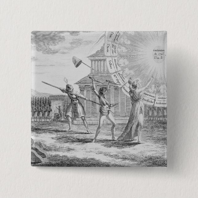 The Conspiracy of Babeuf, Year 4 2 Inch Square Button (Front)