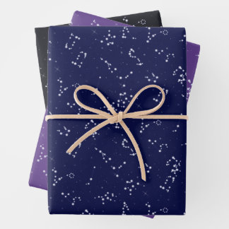 The constellations wrapping paper sheet
