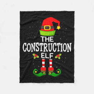 The Construction Elf Christmas Family Matching Paj Fleece Blanket