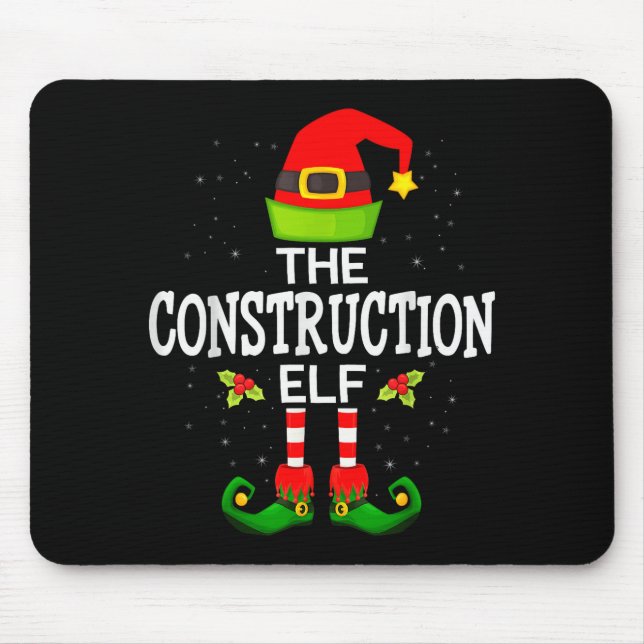 The Construction Elf Christmas Family Matching Paj Mouse Pad (Front)