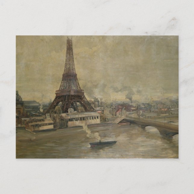 The Construction of the Eiffel Tower Postcard (Front)