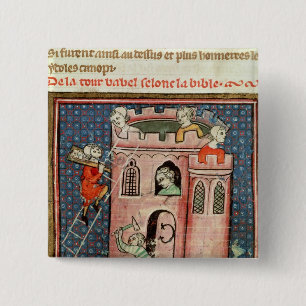 The Construction of the Tower of Babel 2 Inch Square Button