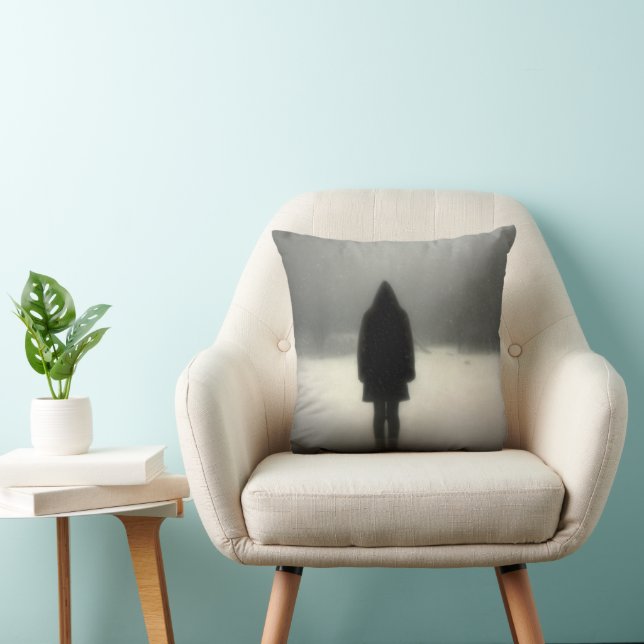 The Contour of Silence Throw Pillow (Chair)