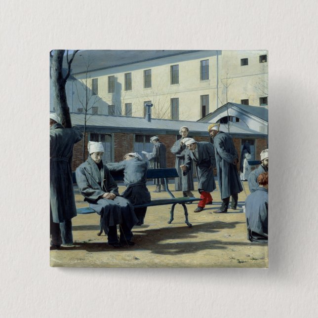 The Convalescents, 1861 2 Inch Square Button (Front)
