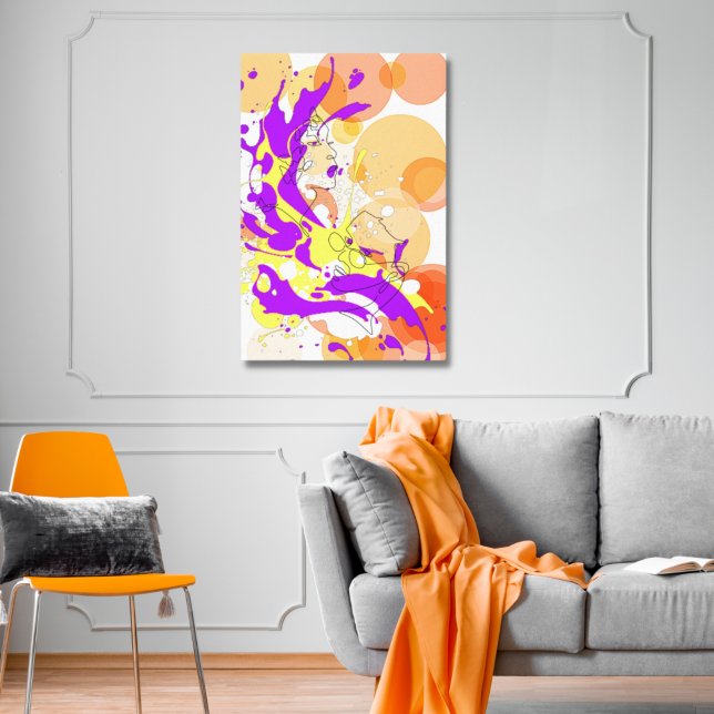 "The Conversation" Large Colourful Abstract Canvas Print (Creator Uploaded)