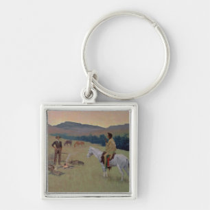 The Conversation, or Dubious Company (oil on canva Keychain