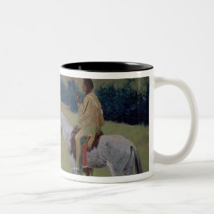 The Conversation, or Dubious Company (oil on canva Two-Tone Coffee Mug