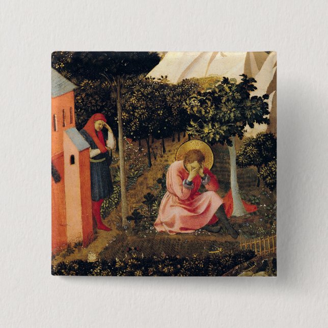 The Conversion of St. Augustine 2 Inch Square Button (Front)