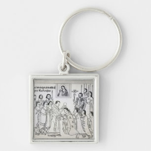 The Conversion of the Aztecs to Roman Keychain
