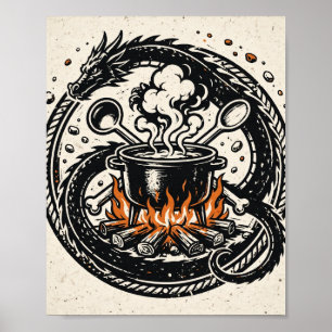 The Cook and the Dragon Print — Pulp Emblem Art