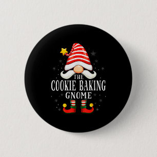 The Cookie Baking Gnome Christmas Group Family Paj 2 Inch Round Button