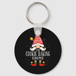 The Cookie Baking Gnome Christmas Group Family Paj Keychain