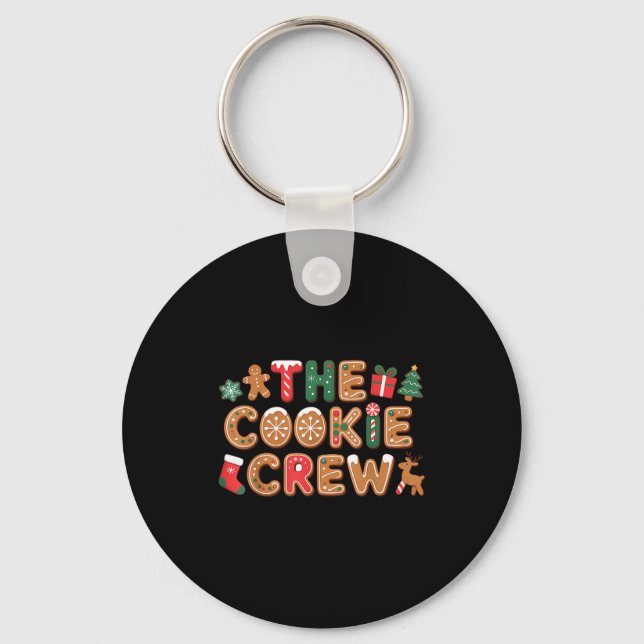 The Cookie Crew Christmas Baking Cookie Lover Kids Keychain (Front)