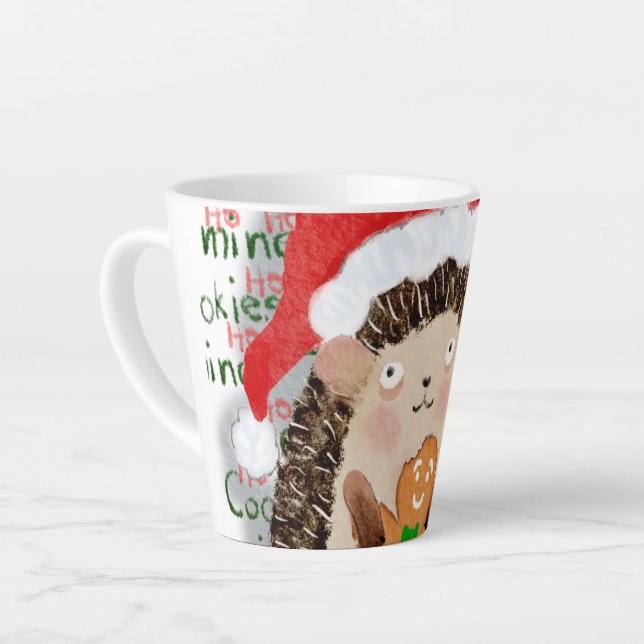 The cookies are mine Christmas Hedgehog Latte Mug (Left Angle)