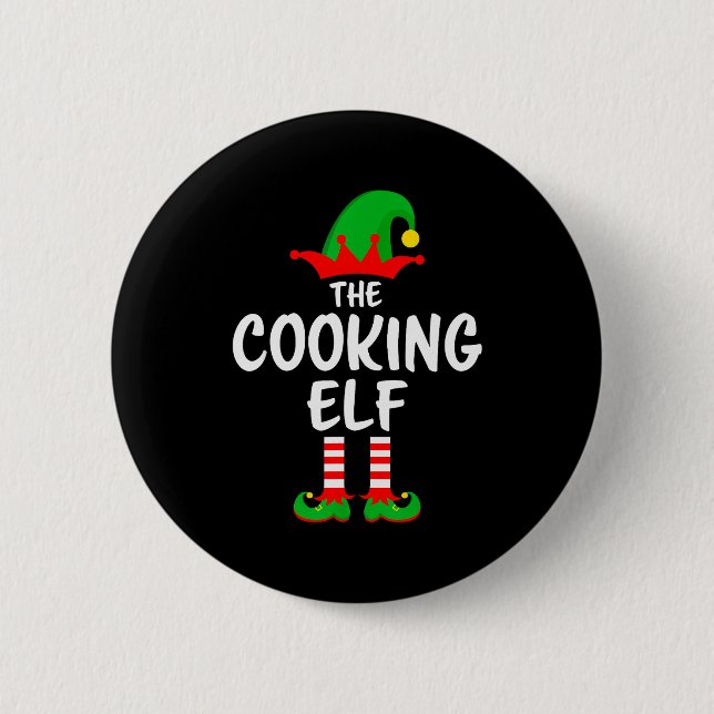 The Cooking Elf Matching Family Christmas  2 Inch Round Button (Front)