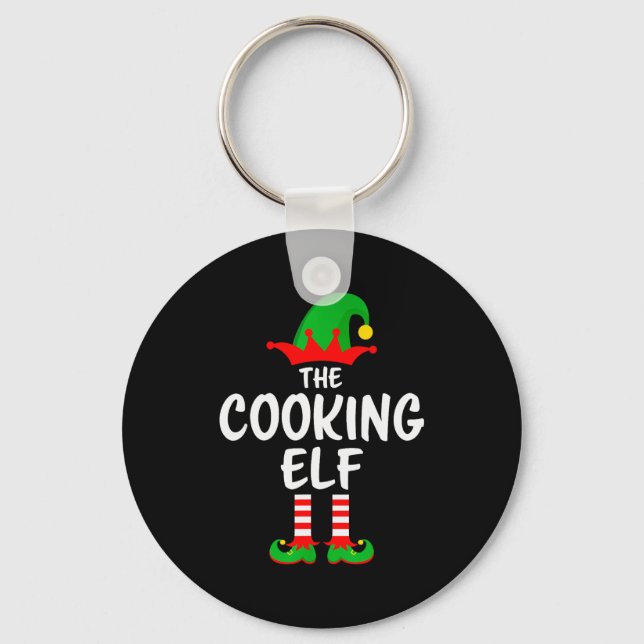 The Cooking Elf Matching Family Christmas  Keychain (Front)