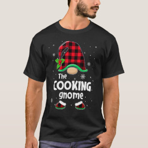 The Cooking Gnome Buffalo Plaid Christmas Matching T-Shirt