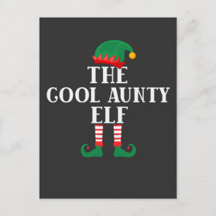 The Cool Aunty Elf Funny Christmas  Postcard
