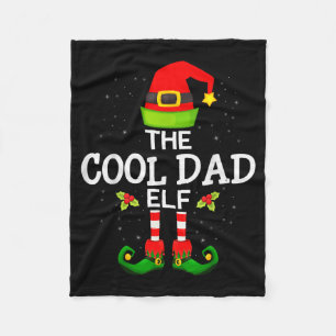 The Cool Dad Elf Christmas Family Matching Pajama Fleece Blanket