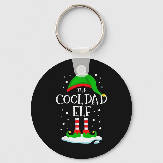 The Cool Dad Elf Christmas Family Matching Xmas Da Keychain (Front)