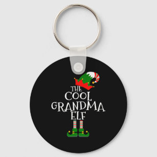 The Cool Grandma Elf Gift Matching Family Group Ch Keychain