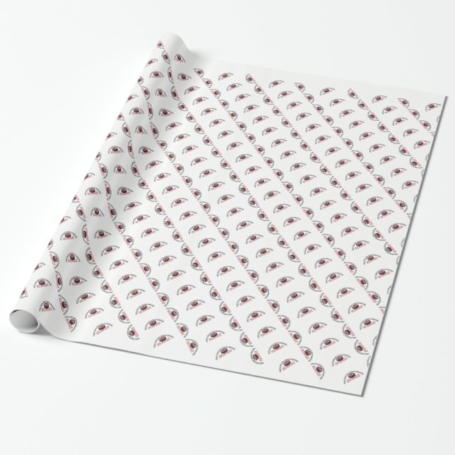 The Coolest Girls Around Play Ice Hockey Wrapping Paper (Unrolled)