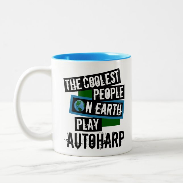The Coolest People on Earth Play Autoharp Two-Tone Coffee Mug (Left)