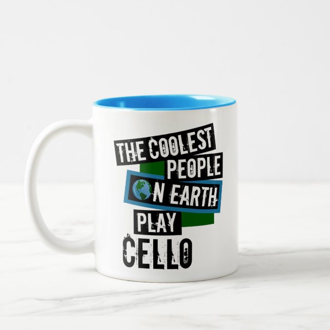 The Coolest People on Earth Play Cello Two-Tone Coffee Mug (Left)