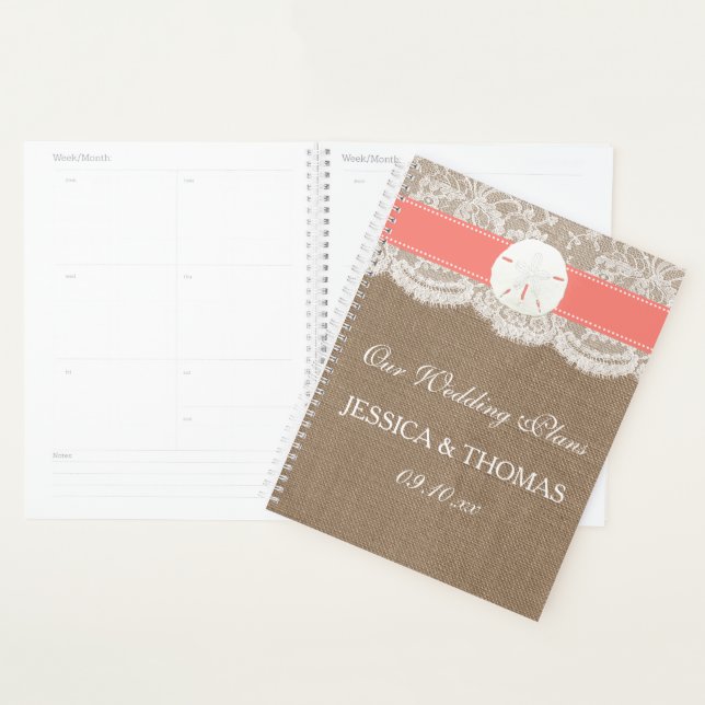 The Coral Sand Dollar Beach Wedding Collection Planner (Display)