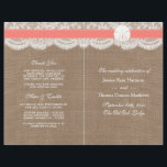 The Coral Sand Dollar Wedding Collection Programs<br><div class="desc">The coral sand dollar beach wedding collection is a stunning design featuring a lovely rustic burlap effect background with a romantic vintage white lace effect trim finished with a stunning sand dollar and coral ribbon. These programs can be personalized for your special occasion and would make the perfect template for...</div>