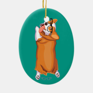 The Corgi Sploot Ceramic Ornament