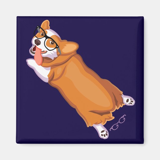 The Corgi Sploot Magnet (Front)